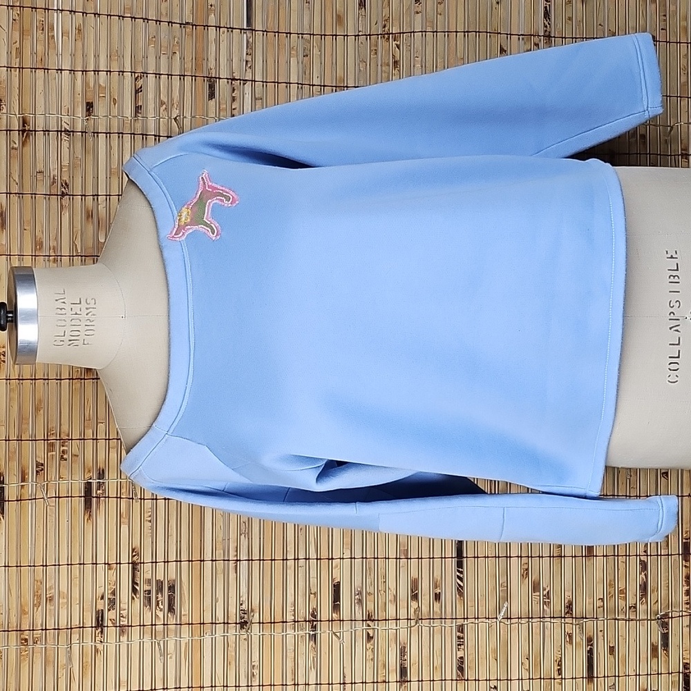 New Handmade Light Blue Cold Shoulder Sweatshirt Dog Patch
